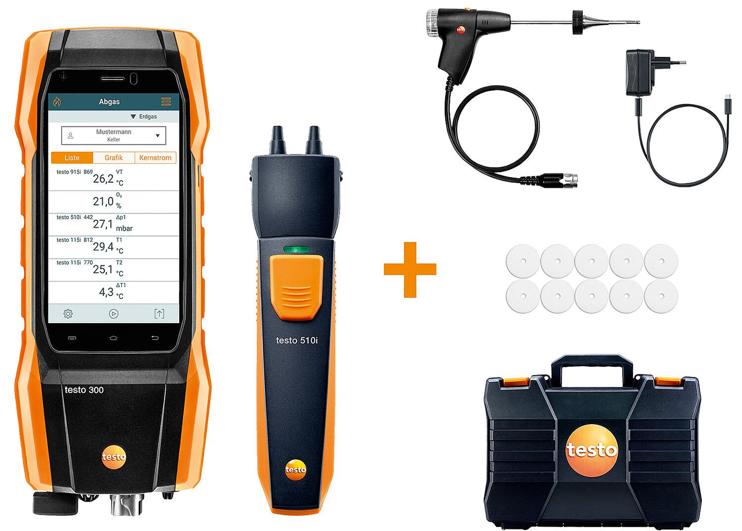 Exhaust gas analyzer testo 300 Allrounder Set Plus, 0564 3002 93