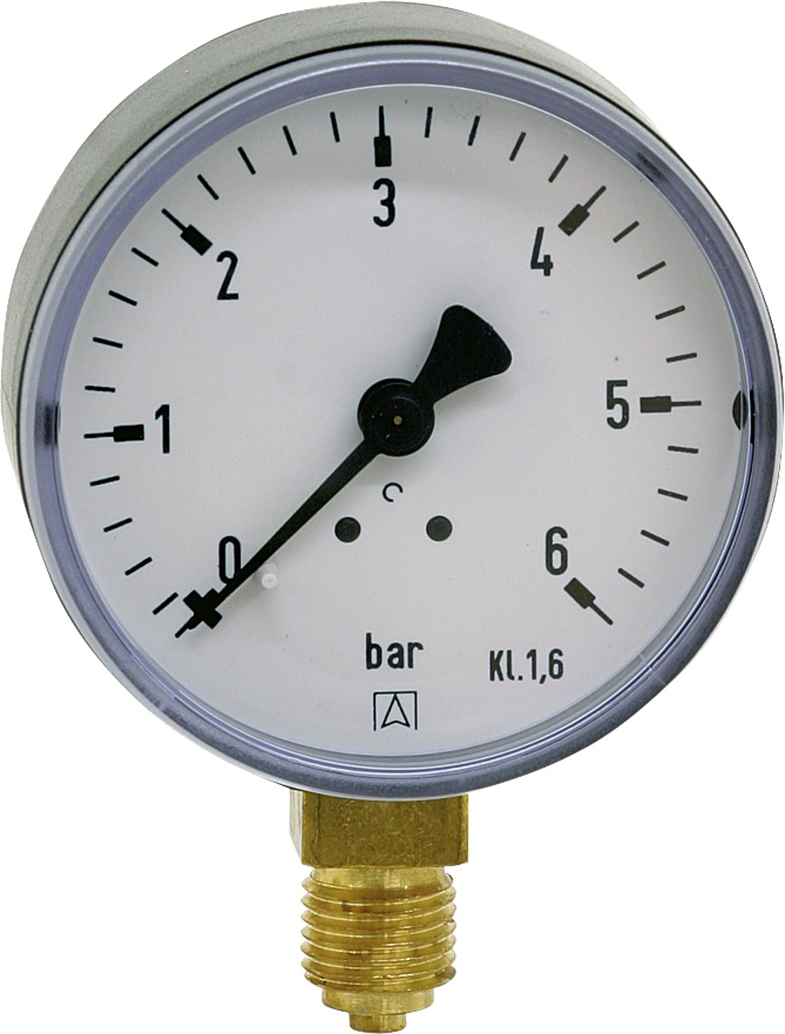 Rohrfeder-Manometer ø 63 mm, DN 8 (1/4") radial