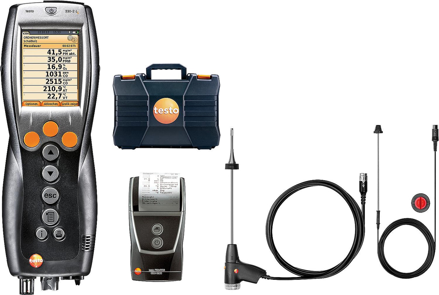 Exhaust gas analyzer - heating system set testo 330-2 LL 0563 3372 78