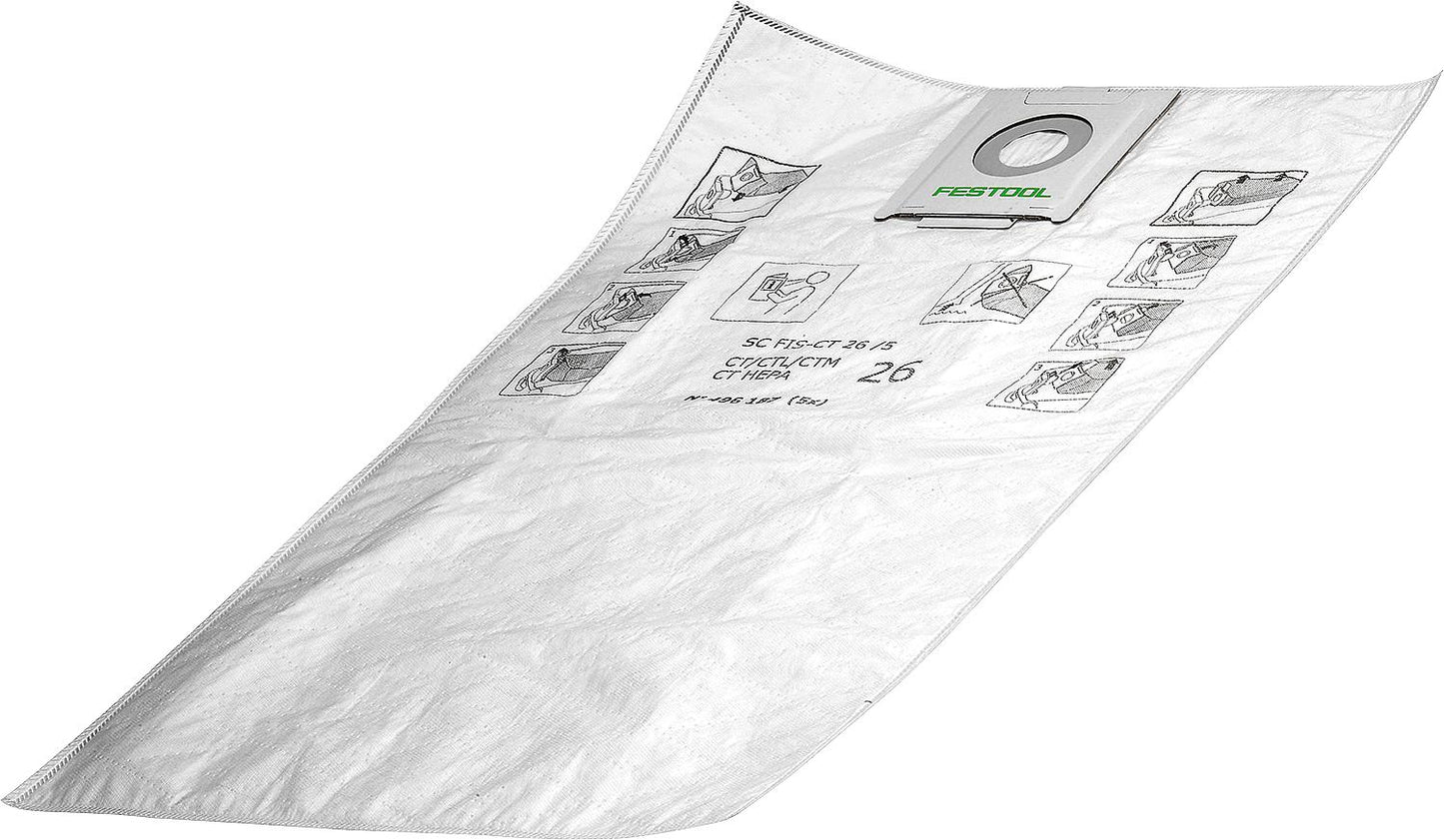 Sacs pour aspirateur SC FIS-CT 26/5 VPE = 5 pièces.
