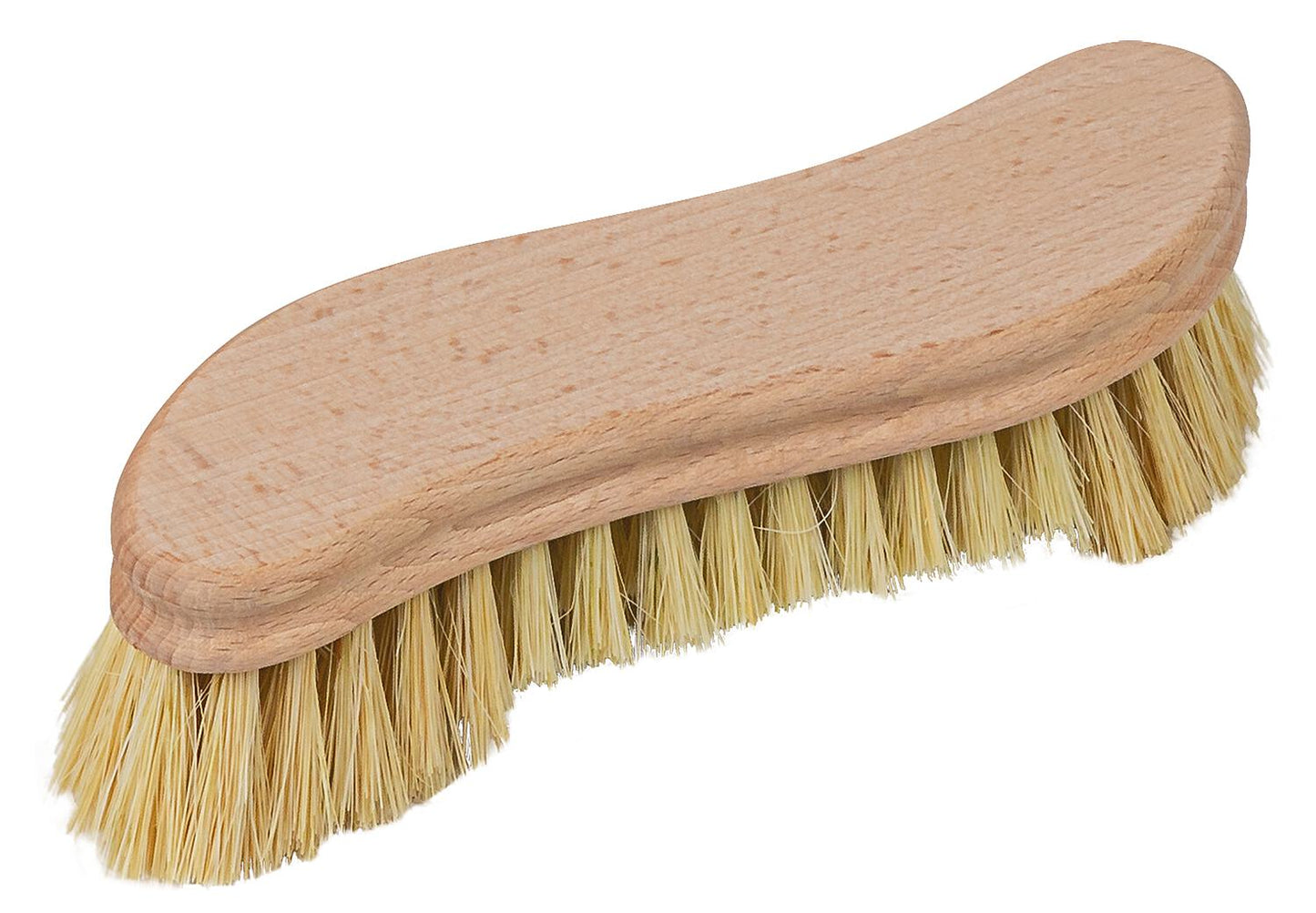Brosse à laver, en bois, en forme de S, à poils, à poils en fibres