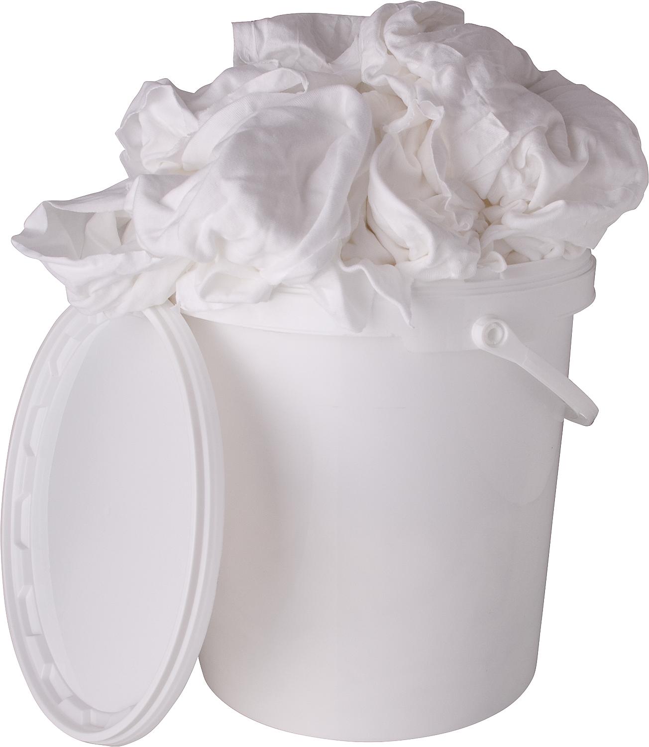 Cotton cleaning cloths in a practical plastic bucket, approx. 2 kg/contents
