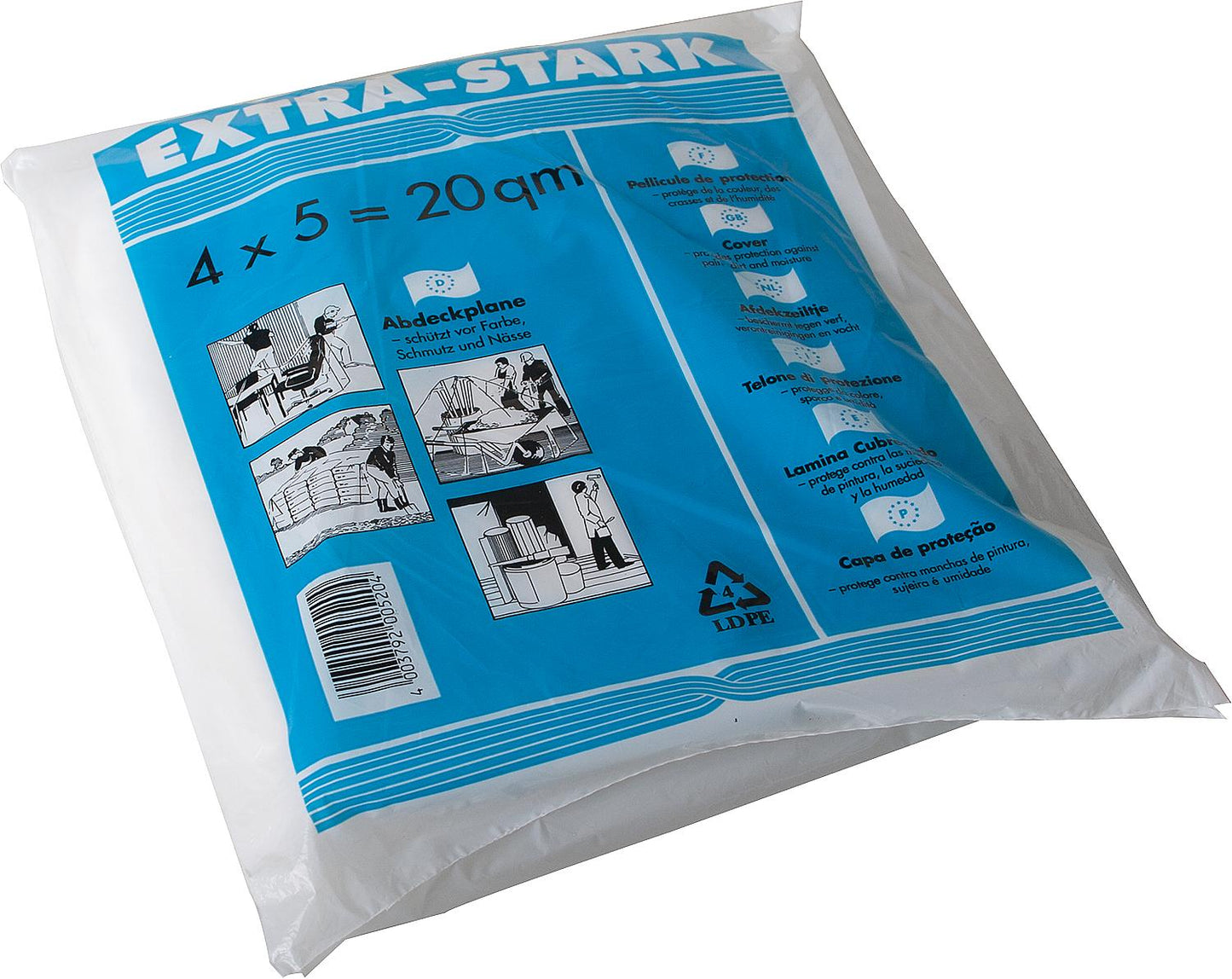 LDPE tarpaulin "Extra Strong" approx. 50 µm 4 x 5.0 m