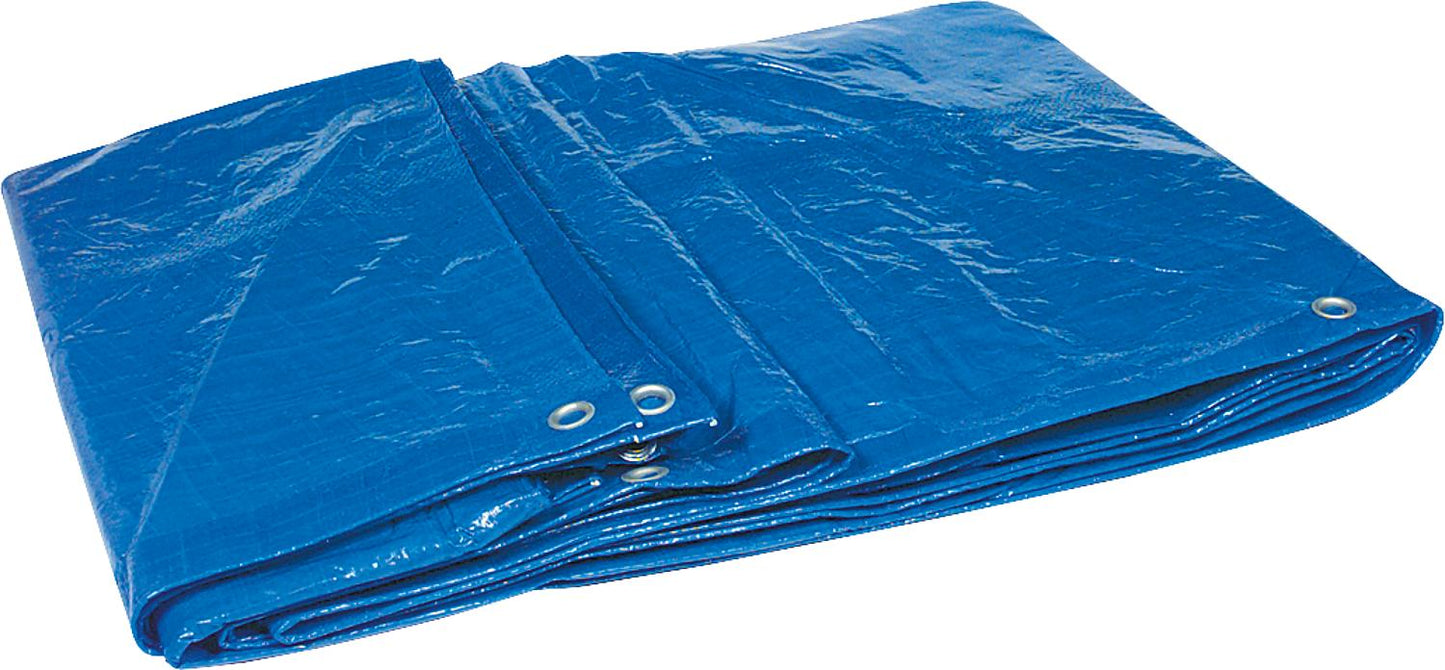 Gewebeplane aus HDPE-Bändchen- gewebe 120g/qm mit Rand + Ösen 3 x 4 m Farbe: blau