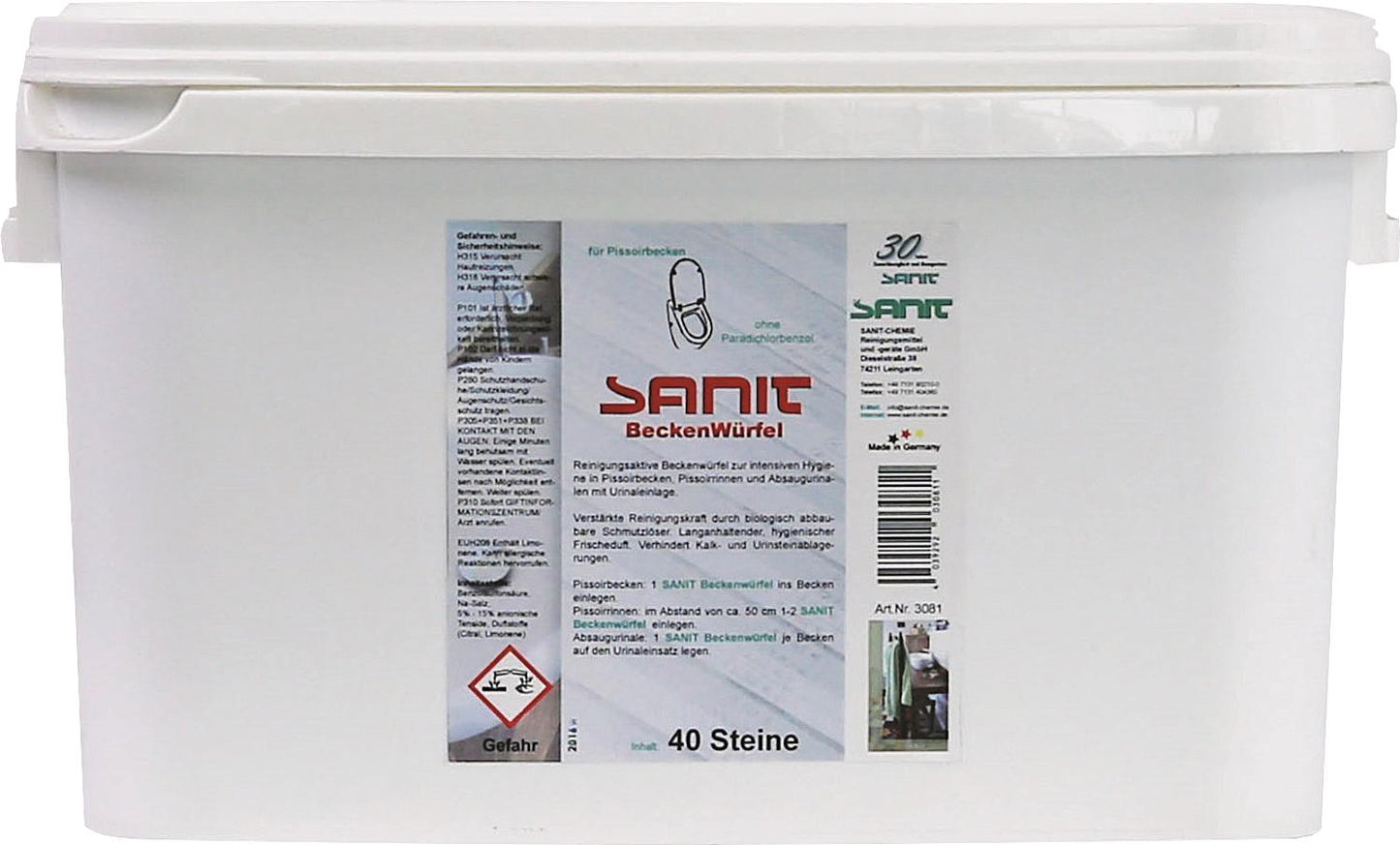 Sanit basin cubes, can of 40 pieces.