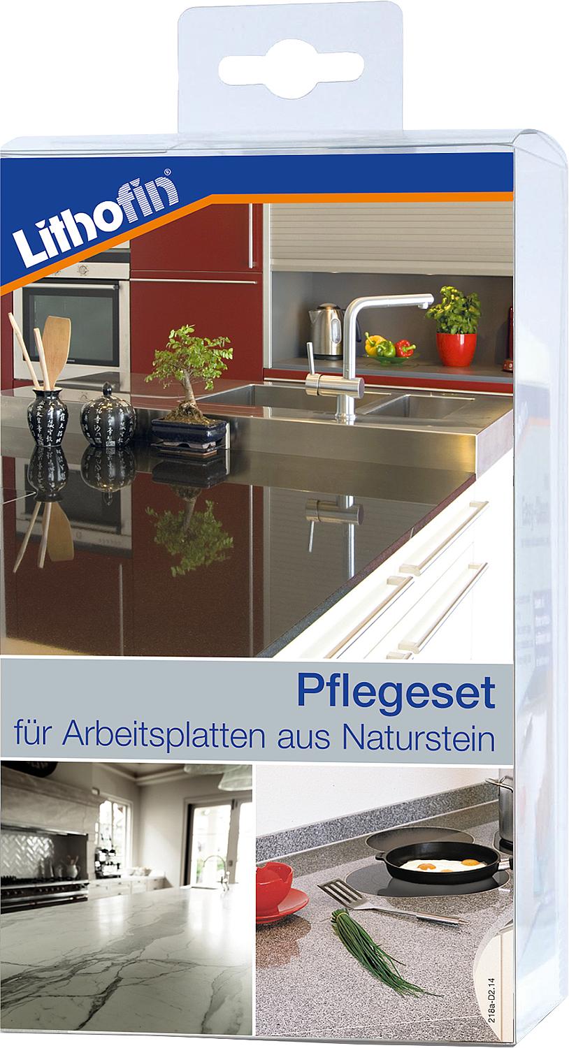 LITHOFIN Care Set -compact- for natural stone worktops (3-piece: Stain Stop "W", MN-Easy-Clean & OIL-Ex), 1 set