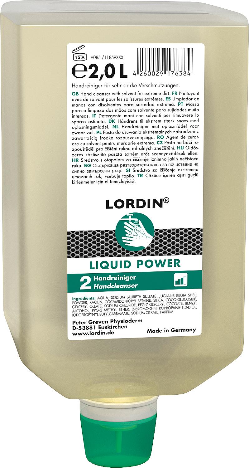 Hand washing paste LORDIN Liquid Power 2 l Vario bottle