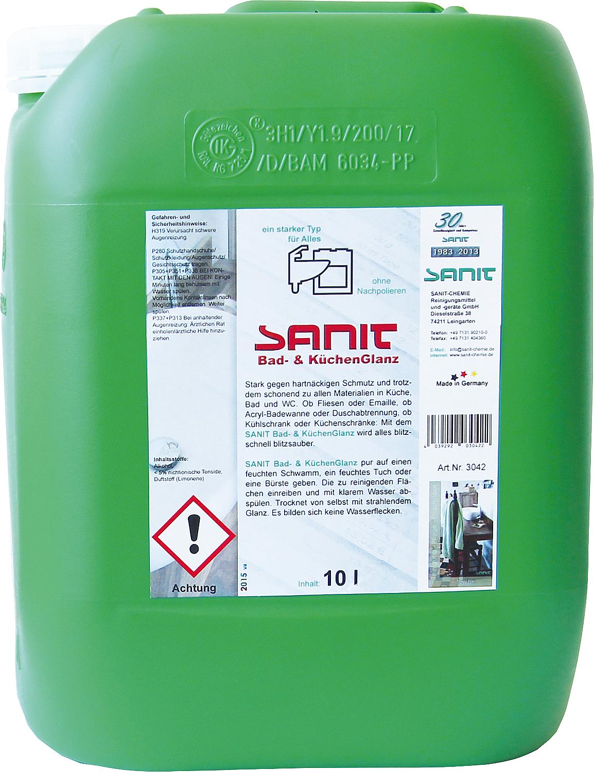 SANIT Bathroom and Kitchen Shine 10 L Canister
