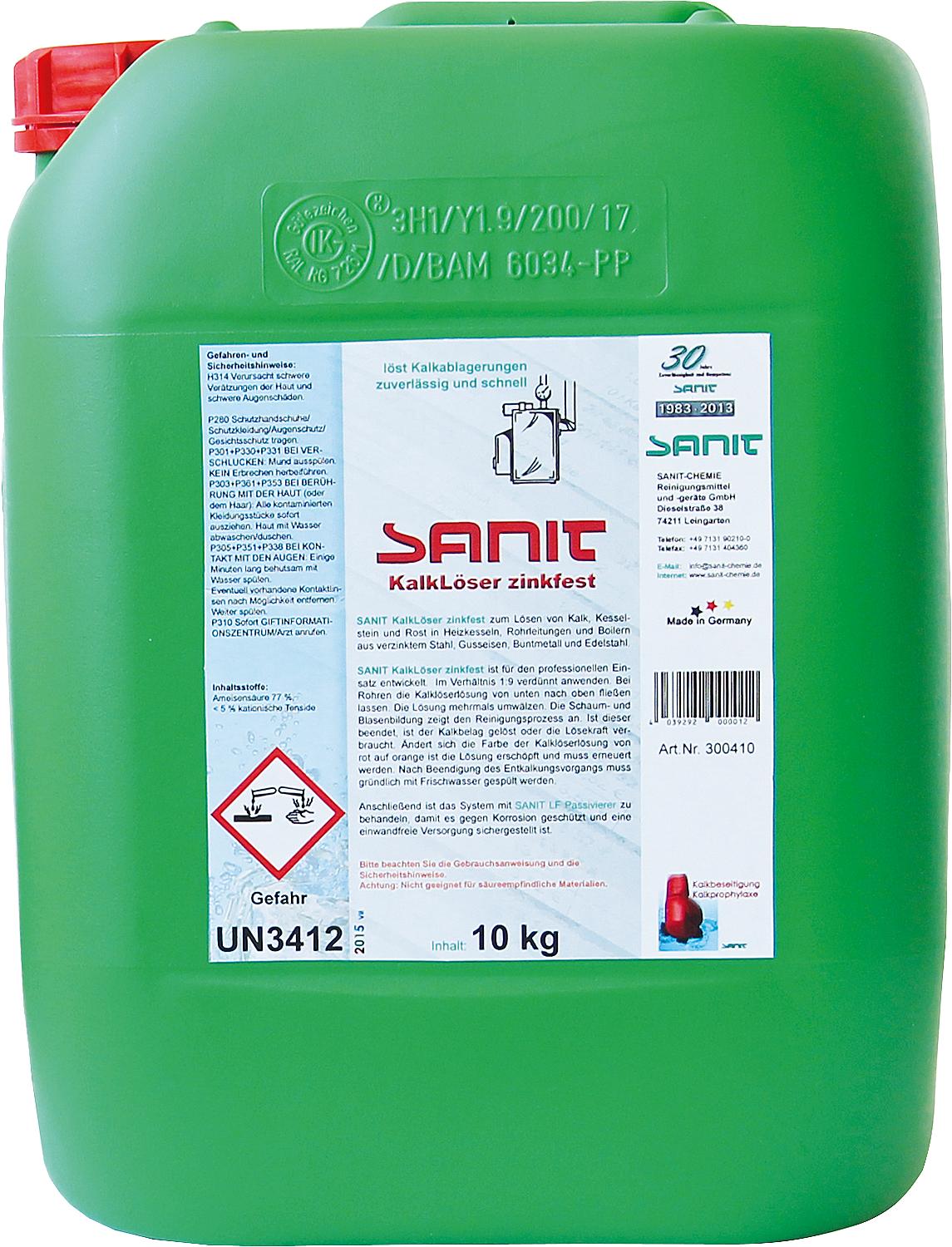 Détartrant résistant au zinc