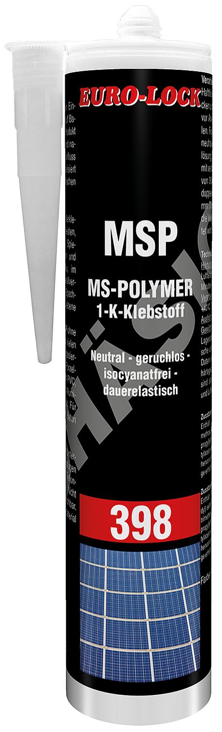 Adhésif et mastic polymère MS EURO-LOCK LOS 398, cartouche transparente de 290 ml