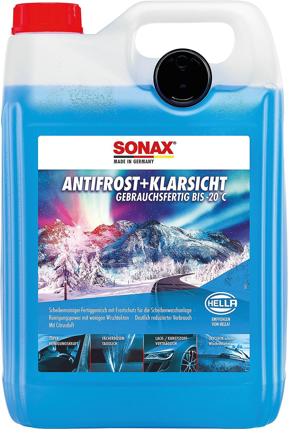 Winterscheibenreiniger SONAX AntiFrost + KlarSicht gebrauchsfertig bis -20°C Citrus 2l Flasche