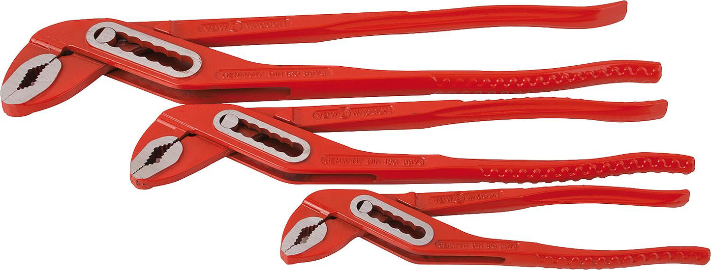 Wasserpumpenzangen-Satz 160, 250, 315mm Rot lackiert