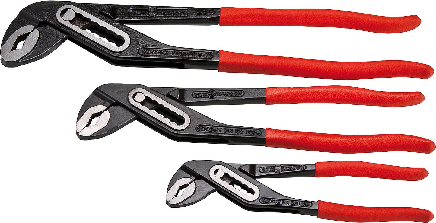 Water pump pliers set 160, 250, 315mm black, polished