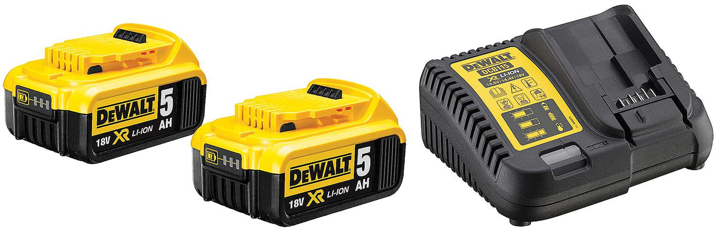 Dewalt 18V/5.0AH battery kit, with DCB 115 charger