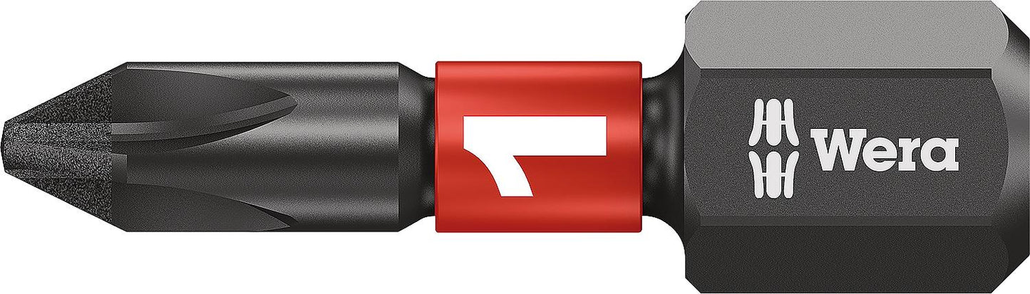 Wera 851/1 IMP DC PH DIY impact driver Phillips bit with 1/4" drive, diamond-coated, PH3 x 25 mm, pack of 10