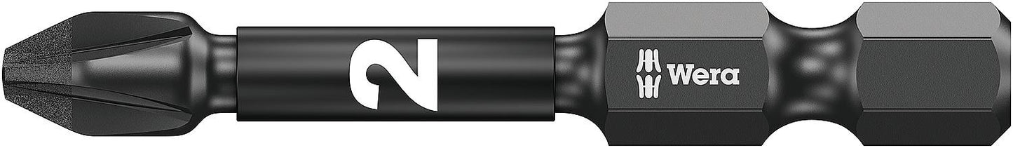 Embout de vissage à percussion Pozidriv 2855/4 IMP DC PZ pour bricolage, entraînement 1/4", long, revêtement diamant, lot de 5