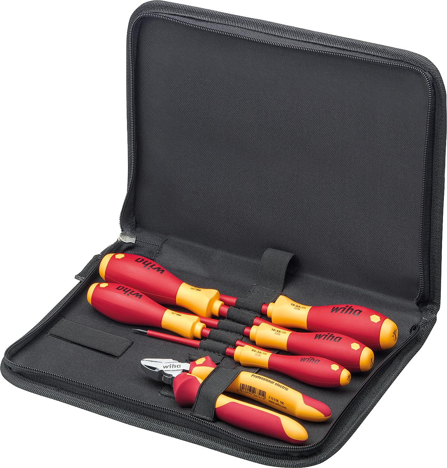 WIHA electrician's tool set, 6-piece, in soft bag