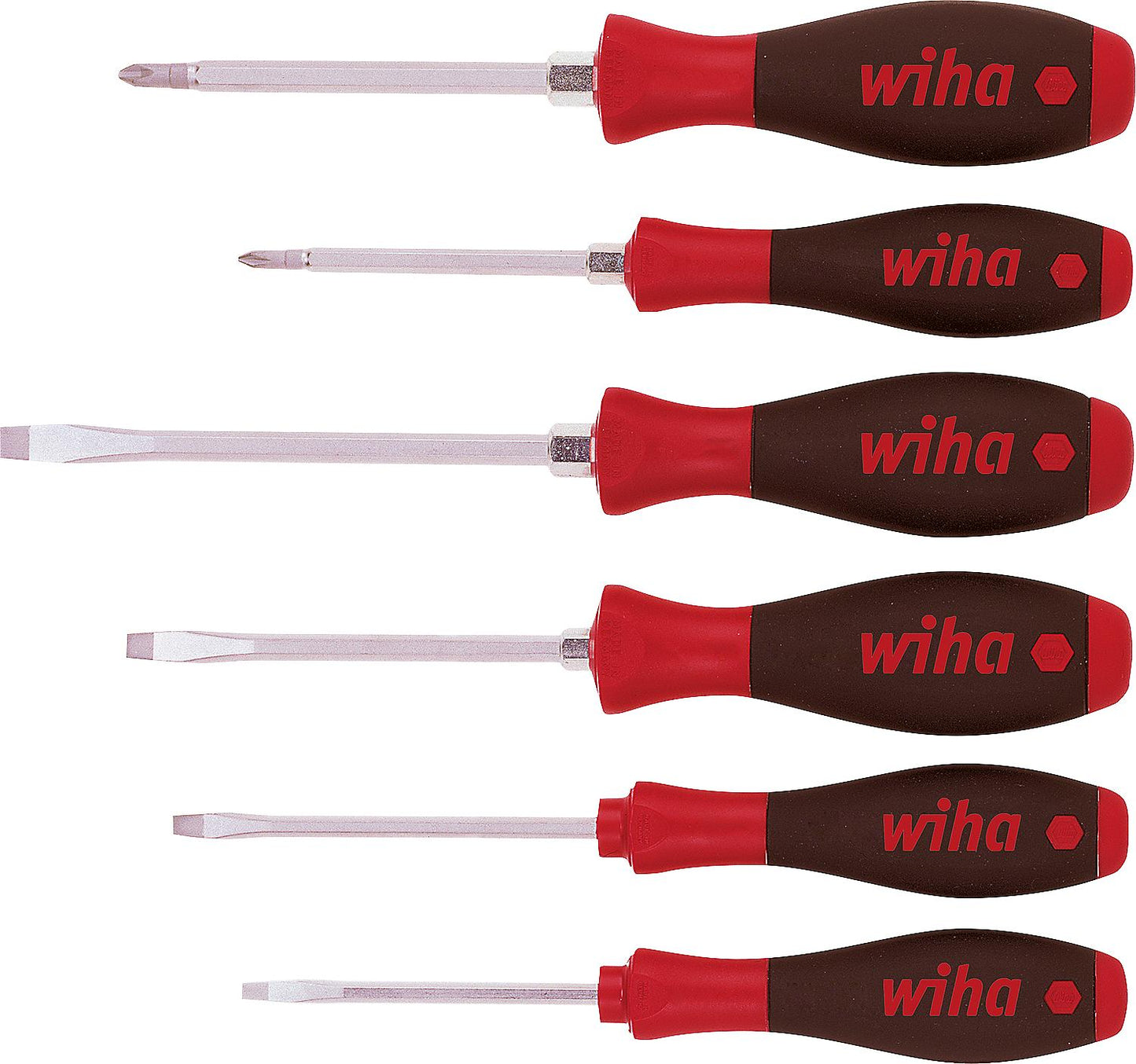 Schraubendreher-Satz Wiha 6-teilig Schlitz/Phillips mit Sechskantansatz