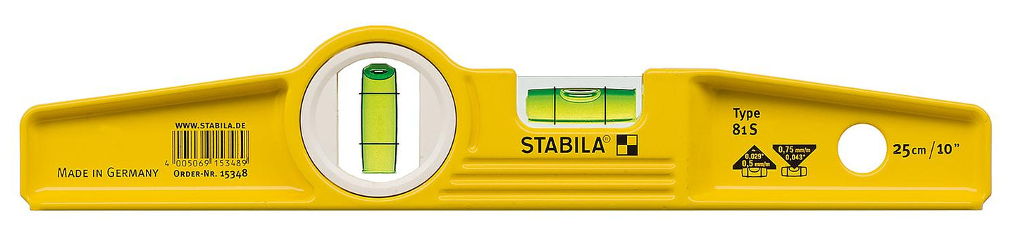 Wasserwaage Stabila Type 81 SM Torpedo, 25cm mit Magnetsystem+Gürteltasche