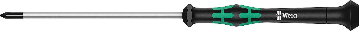 Precision Phillips screwdriver Wera 2050 series Kraftform Micro, rotating cap, Black Point tip, PH00 x 60 mm