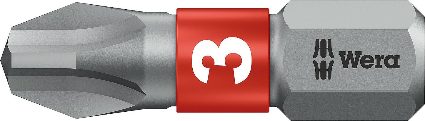 Wera 851/1 BTZ Phillips bit with 1/4" drive, short, tough with BiTorsion zone, PH1 x 25 mm