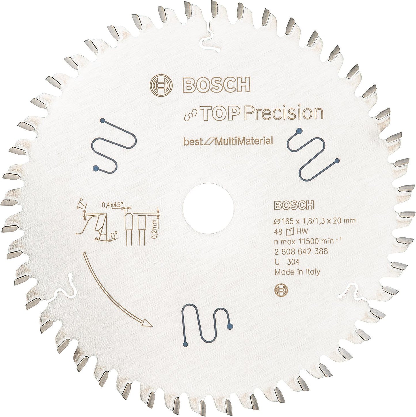 Lame de scie circulaire BOSCH Ø 165 x 20 mm à 56 dents pour aluminium, plastique, résine époxy et bois