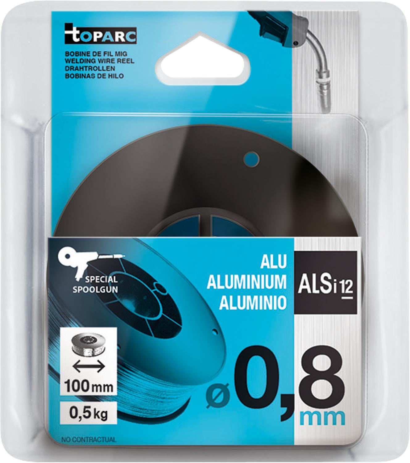 Solid wire coil, aluminum, Ø 0.8 mm, coil Ø 100 mm, AISi12