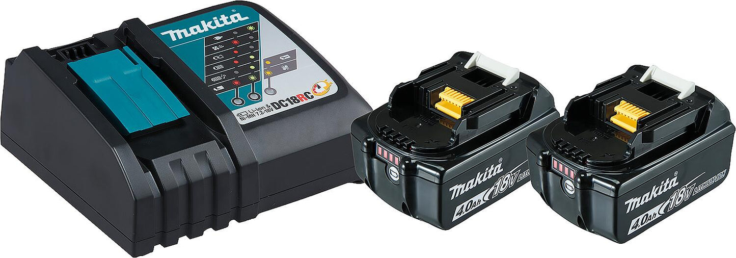 Kit batterie MAKITA 18V : 2 batteries Li-Ion 4,0 Ah et chargeur 197490-7