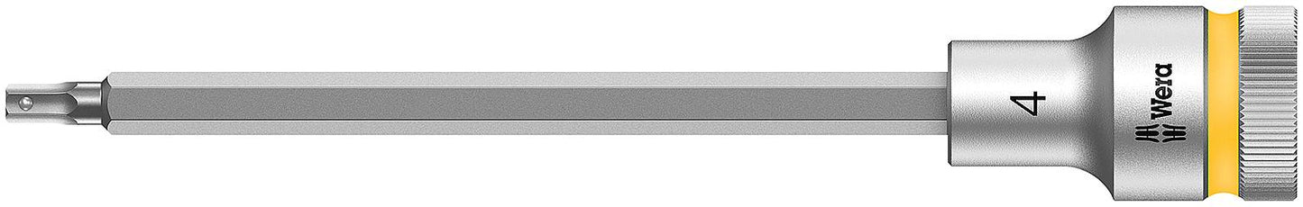 Wera 8740 C HF internal hexagon socket insert bit socket with 1/2" drive, metric, long, with holding function, SW 4.0 x 140 mm