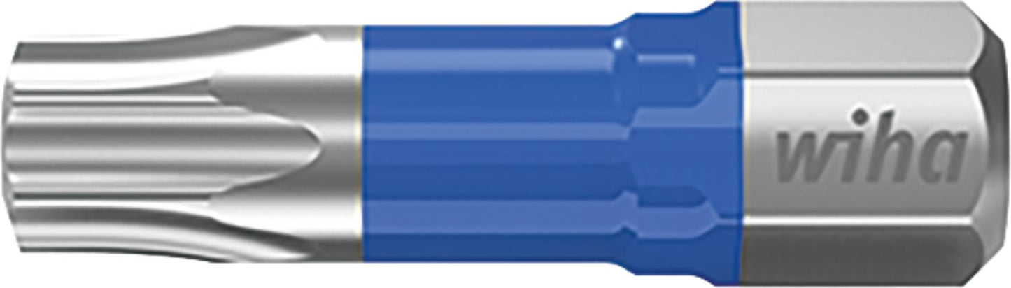 Wiha 7015T Torx® T-bit impact screwdriver with 1/4" drive, short, with torsion zone, T10 x 25 mm, pack of 5