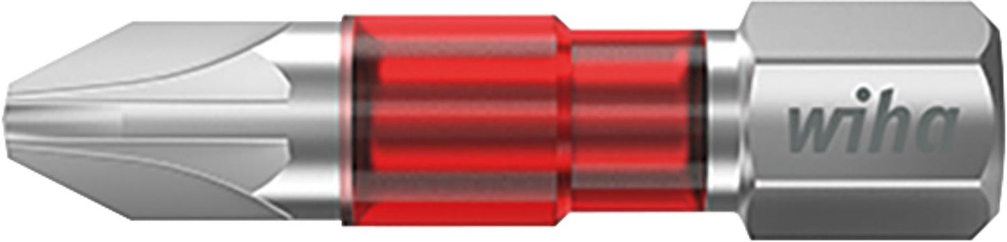Wiha 7012TY Pozidriv TY bit for power screwdrivers with 1/4" drive, short, with torsion zone, PZ1 x 29 mm, pack of 5