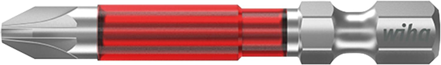 Wiha 7042TY Pozidriv TY bit for power screwdrivers with 1/4" drive, long, with torsion zone, PZ1 x 49 mm, pack of 5