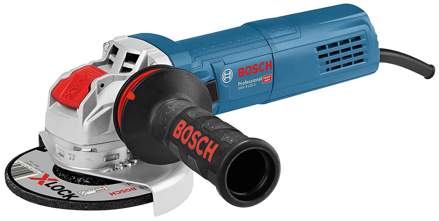 BOSCH GWX 9-125 S angle grinder, 900 W with X-Lock mount