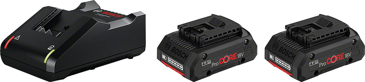 Bosch 18V 2x4.0 Ah ProCORE battery set and charger