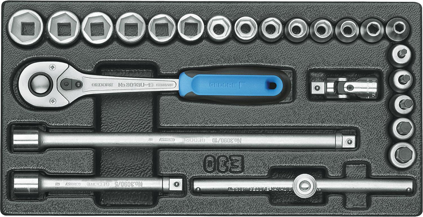 GEDORE 1500 ES-30 socket wrench set, 24-piece 3/8"