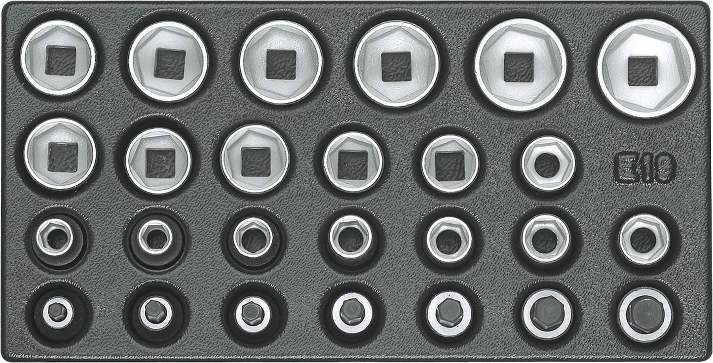 External hexagon socket wrench set GEDORE 1500 ES-19, 26-piece 1/2"