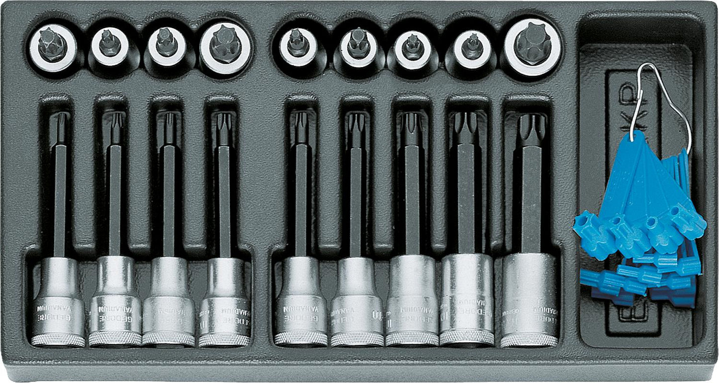 Torx® socket wrench set GEDORE1500 ES-ITX 19 LKP, 19-piece 1/2"
