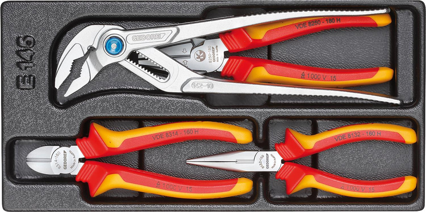 GEDORE VDE 4-piece pliers set in ABS plastic module