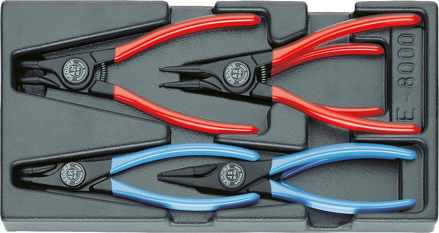 Jeu de 6 pinces d'assemblage GEDORE dans un module en plastique ABS