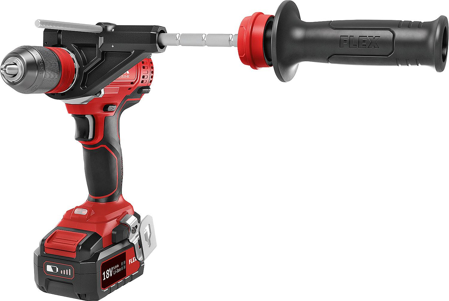 FLEX 18V DD 4G 18.0-E cordless drill/driver with 2x5.0 Ah batteries and charger