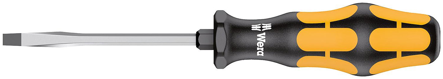 Slotted screwdriver with impact cap Wera 932 AS Kraftform Plus series 900, integrated internal square drive, SL7.0 x 1.2 x 138 mm