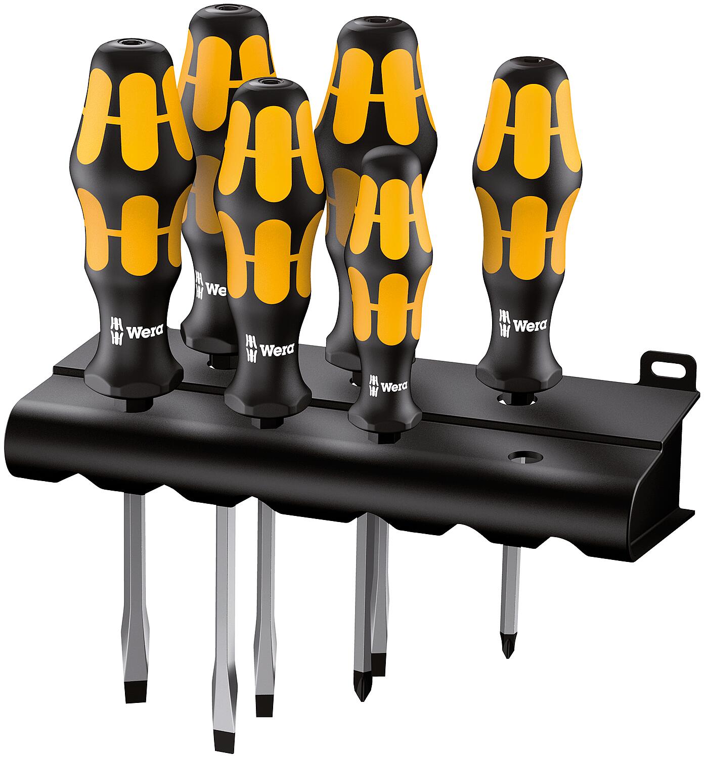 Schraubendreherset WERA 6-teilig,Serie 900 Schlagkappe Schlitz-,Phillips