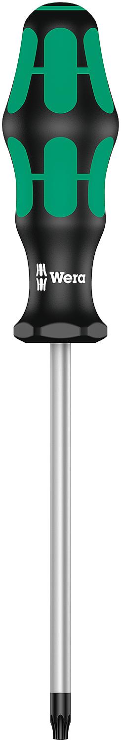 Torx®-TH (with bore) screwdriver Wera 3867 BO Kraftform Plus series 300, round blade, Black Point tip, T40H x 130 mm