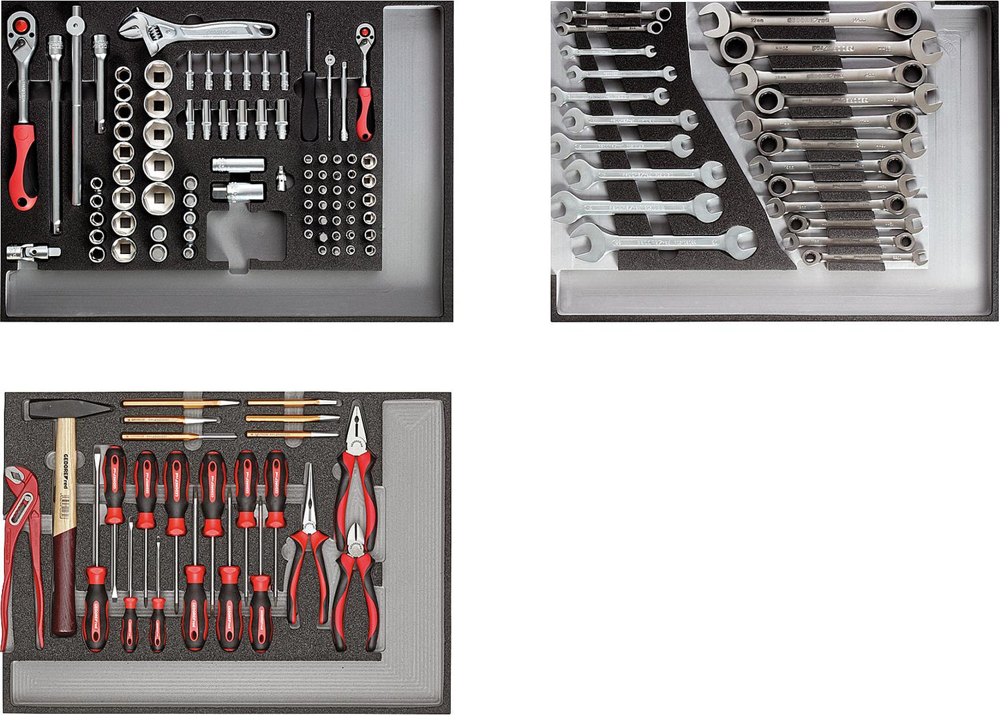Werkzeugsatz GEDORE red 129-teilig in Schaumstoffmodulen