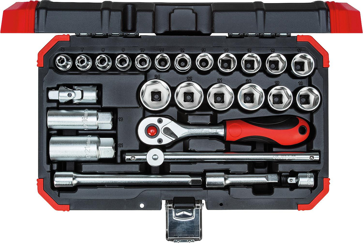Jeu de clés à douille GEDORE rouges R59003026, 26 pièces 3/8"