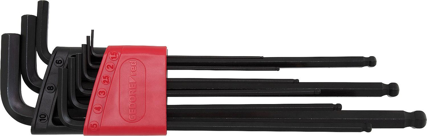 GEDORE red 9-piece angle screwdriver set, long, hex socket