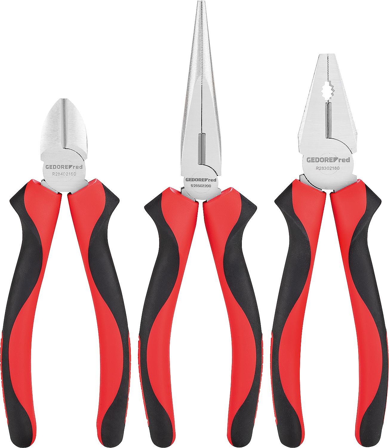 Ensemble de 3 pinces rouges GEDORE