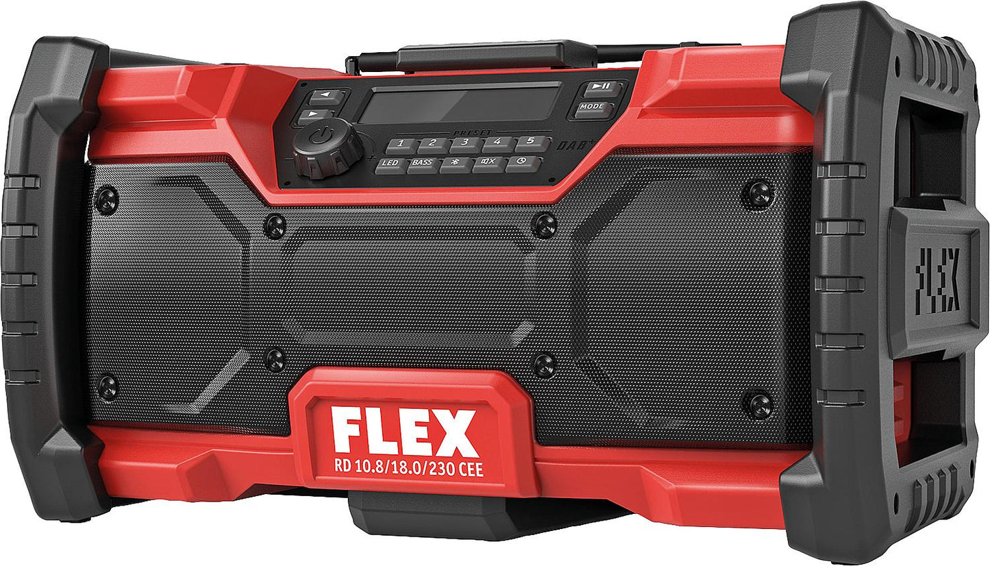 FLEX 10.8/18/230V battery and mains construction site radio