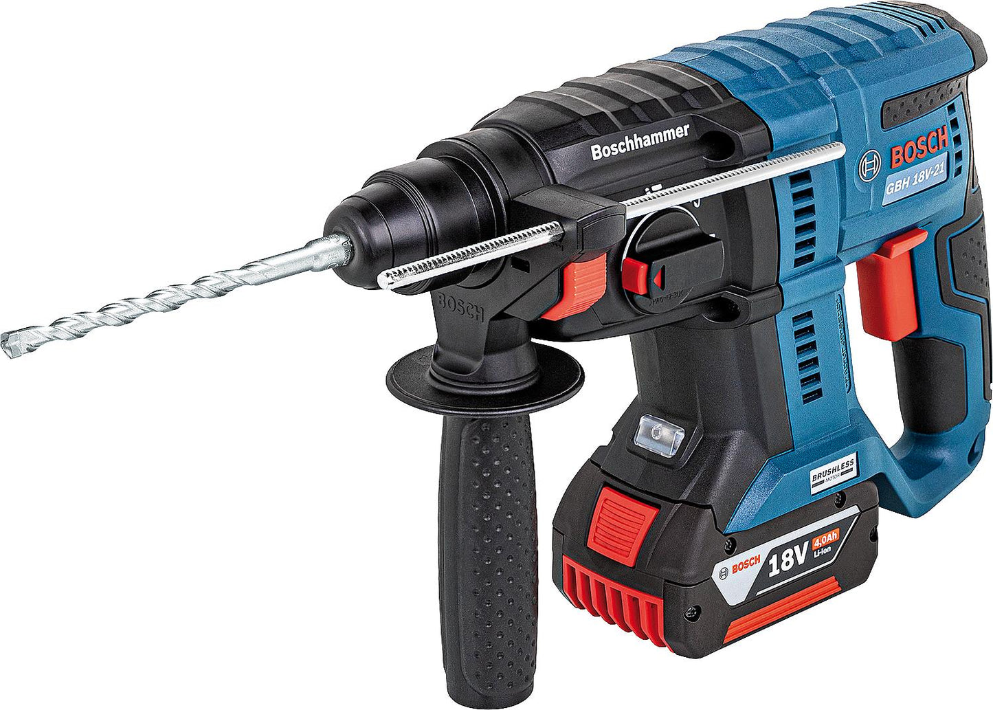 BOSCH GBH 18V-21 18V cordless rotary hammer drill with 2x4.0 Ah batteries and charger