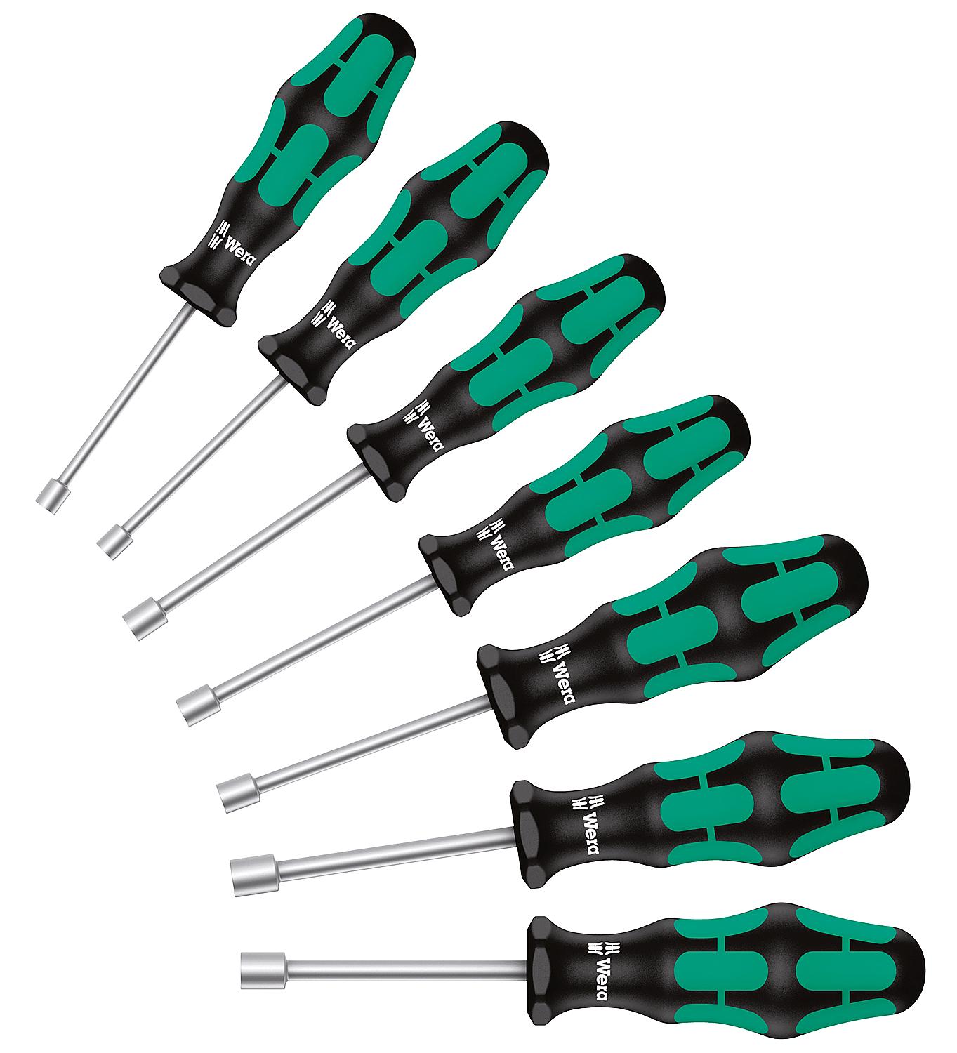 Aussensechskant-Schraubendreher-Satz (Steckschlüssel) Wera 395 HO/7, Klinge rund, Hohlschaft, 7-teilig